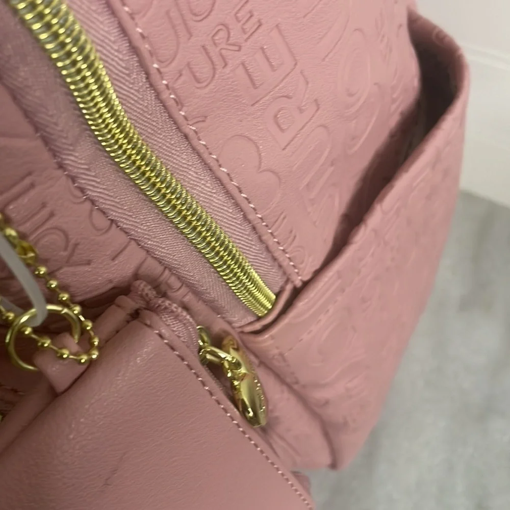 Juicy Couture backpack powder pink Word Play Emboss Faux Leather Coin Purse OS